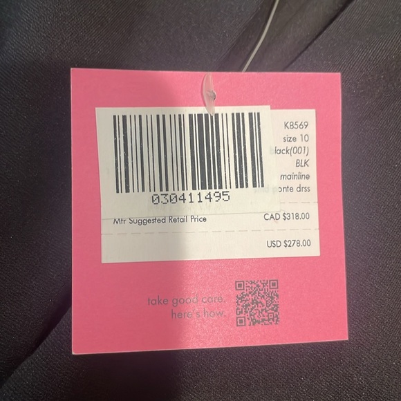 Kate Spade: V-neck Ponte Sleeveless Dress - Black - Size 10 - Picture 9 of 9